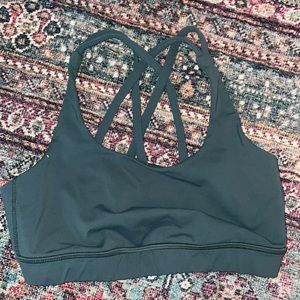 Olive green Lululemon sports bra